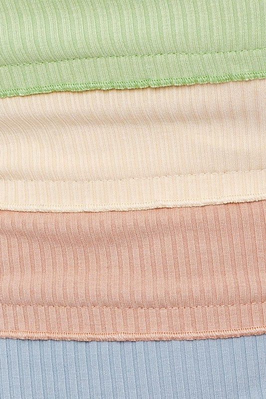 Lettuce Hem Detail Spaghetti Top