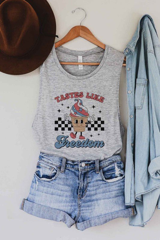 TASTE LIKE FREEDOM GRAPHIC MUSCLE TANK