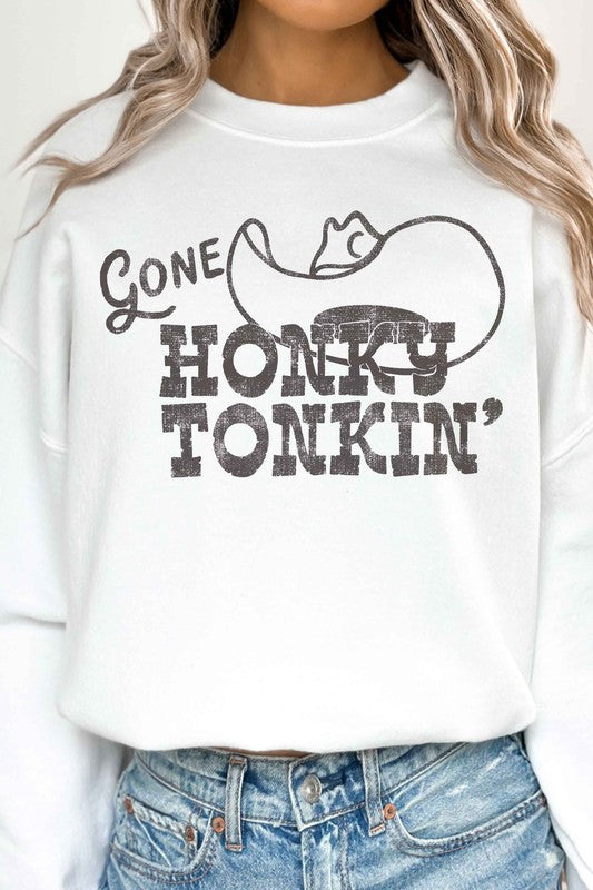GONE HONKY TONKIN WESTERN OVERSIZED SWEATSHIRT