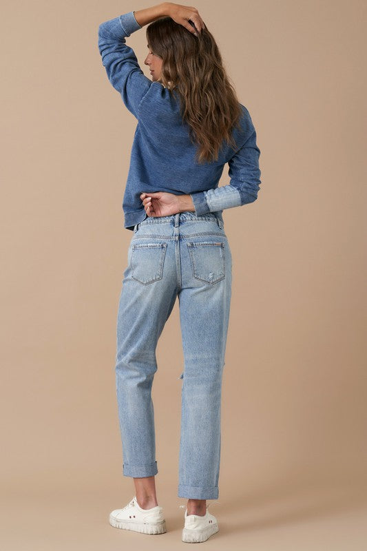 Rolled Up Boyfriend Jeans