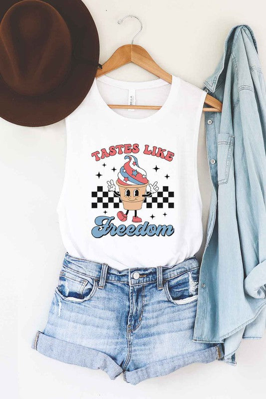 TASTE LIKE FREEDOM  GRAPHIC MUSCLE TANK