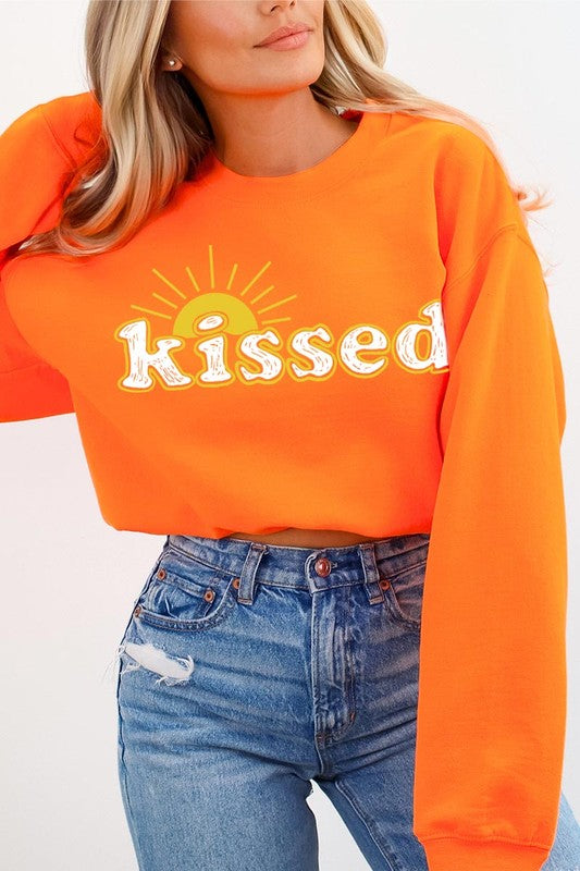 Sun Kissed Oversized Graphic Fleece Sweatshirts