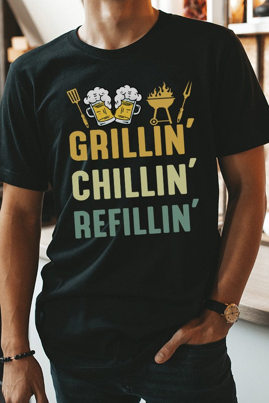 Fathers Day Gifts Grillin Chillin Refillin Tee