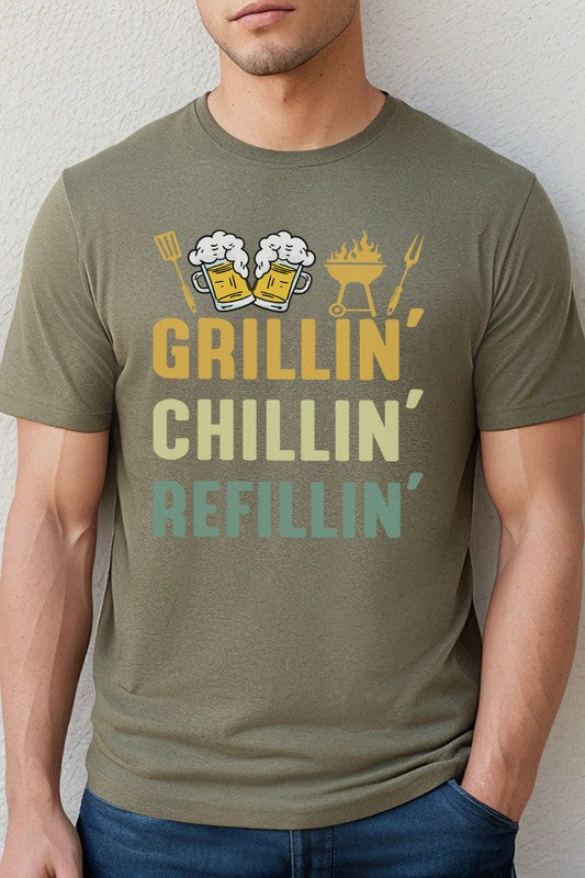 Fathers Day Gifts Grillin Chillin Refillin Tee