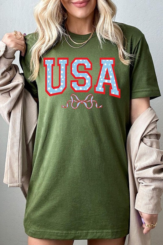 USA Bow Graphic T Shirts