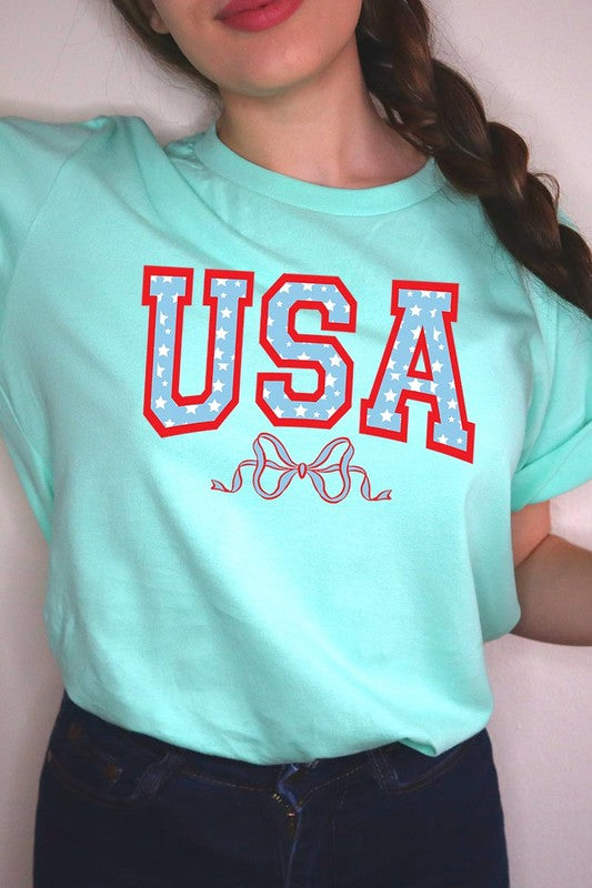 USA Bow Graphic T Shirts