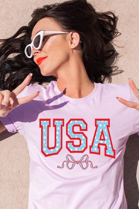 USA Bow Graphic T Shirts