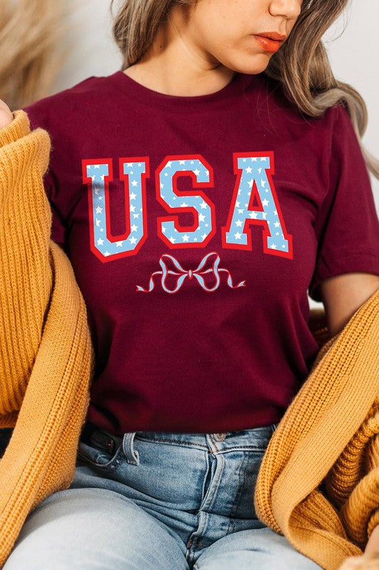 USA Bow Graphic T Shirts