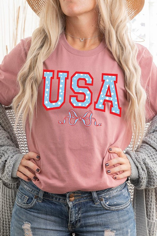 USA Bow Graphic T Shirts