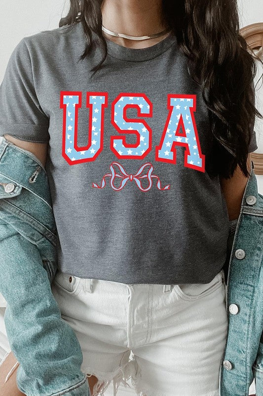 USA Bow Graphic T Shirts