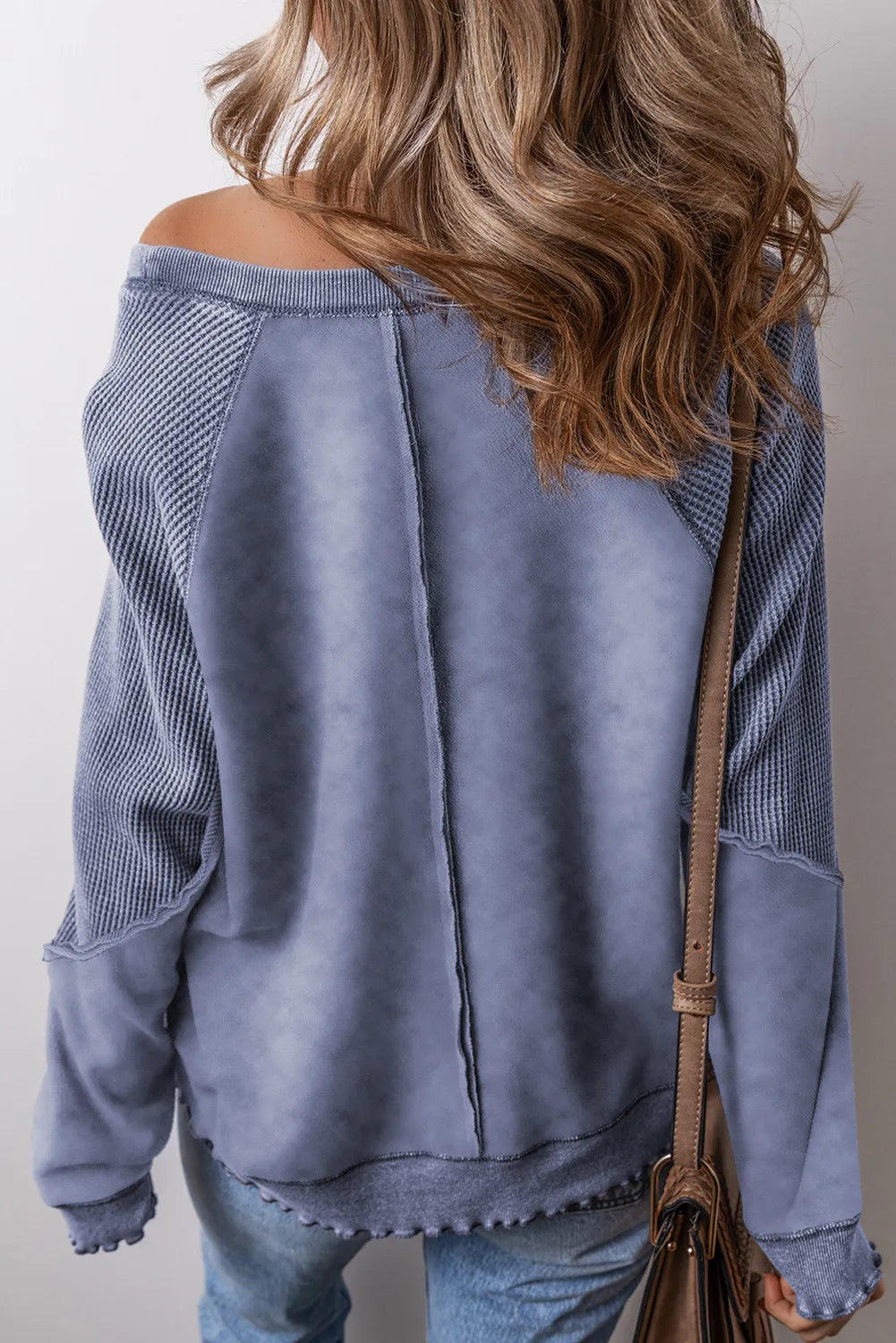 Exposed Seam Long Sleeve Sweatshirt